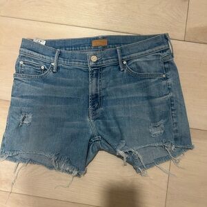 MOTHER the dropout Blue Jean Shorts
